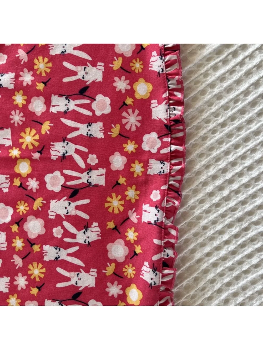 Gymboree pink Bunny & Floral Ruffle Neck Nightdress L(10-12)